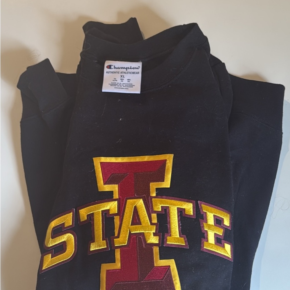 Champion Iowa State Black Crewneck